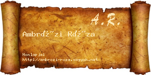 Ambrózi Róza névjegykártya